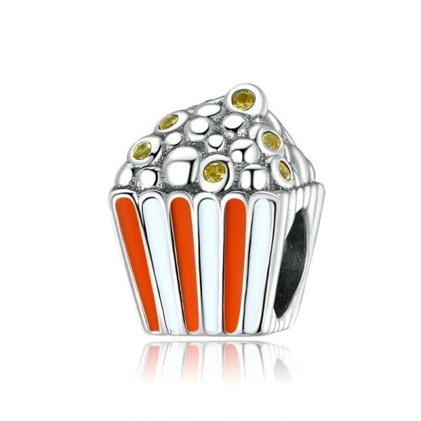 Talisman din argint 925 si email popcorn bag