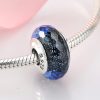 Talisman din argint 925 si sticla bleumarin
