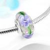 Talisman din argint 925 si sticla exotic flower