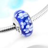 Talisman din argint 925 sticla cu flori bleu