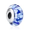 Talisman din argint 925 sticla cu flori bleu