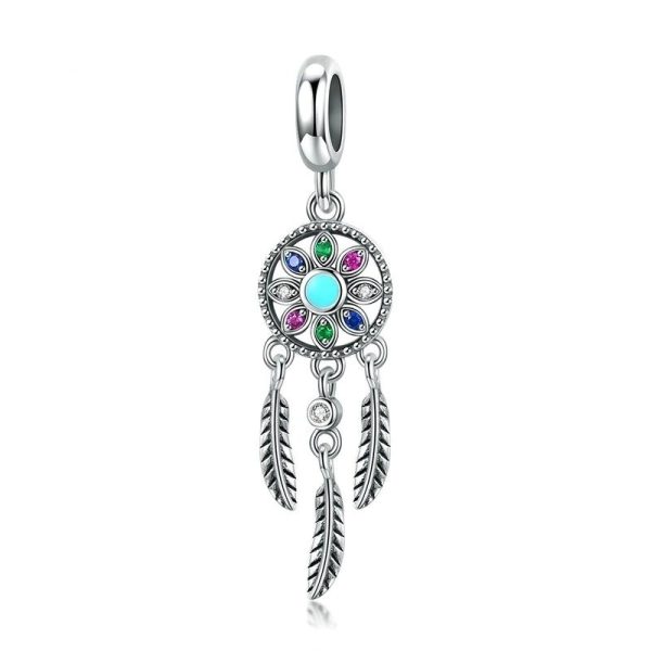 Talisman din argint cu cristale zirconiu colorful mandala