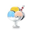 Talisman din argint cu email multicolor cupa de inghetata