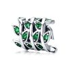 Talisman distantier din argint 925 cu cristale green leaf
