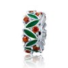 Talisman distantier din argint 925 cu cristale red flower