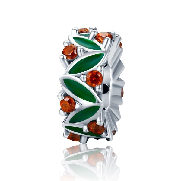 Talisman distantier din argint 925 cu cristale red flower