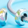 Talisman distantier din argint 925 cu email baby feet