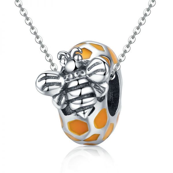 Talisman distantier din argint 925 honeybee comb