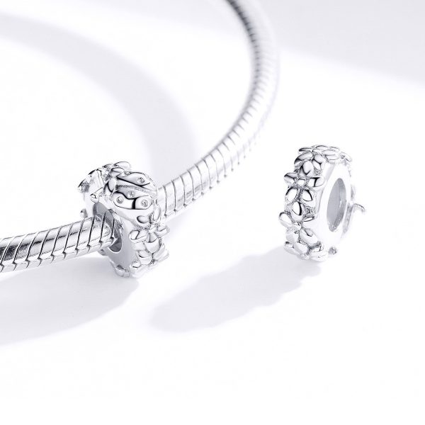 Talisman distantier din argint 925 ladybug and silver leaf
