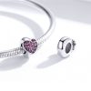 Talisman distantier din argint 925 red heart