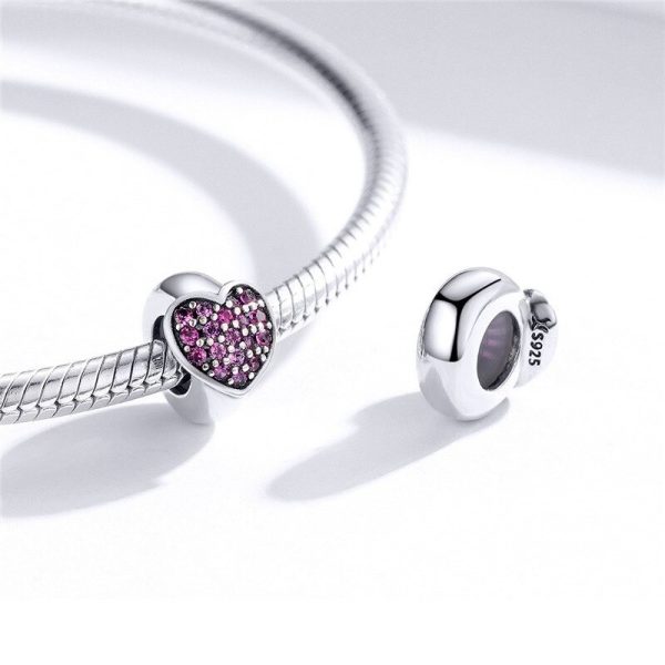 Talisman distantier din argint 925 red heart