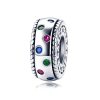 Talisman distantier din argint colorful rainbow stone