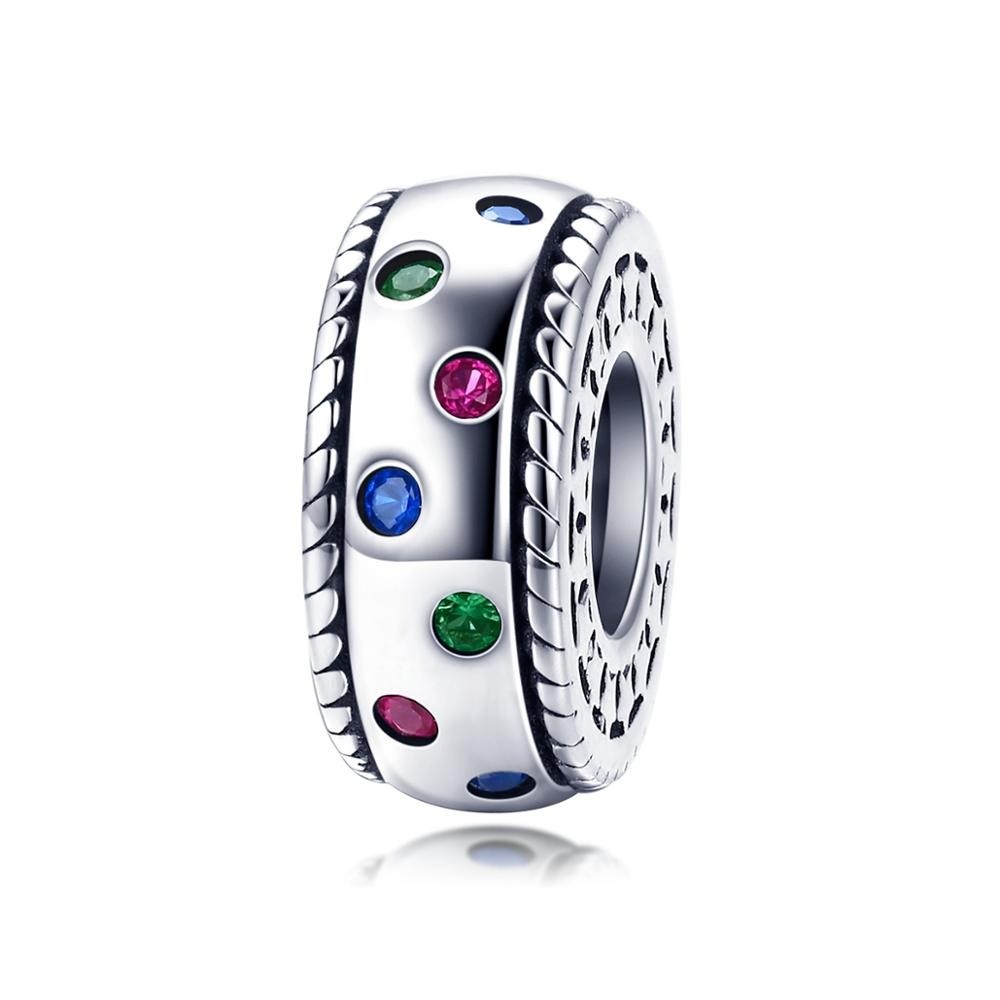 Talisman distantier din argint colorful rainbow stone