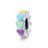 Talisman distantier din argint cu email colorful tiny heart