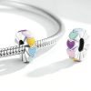 Talisman distantier din argint cu email colorful tiny heart