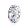 Talisman distantier floral din argint cu cristale zirconiu