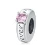 Talisman distantier pink ring din argint 925 cu cristale