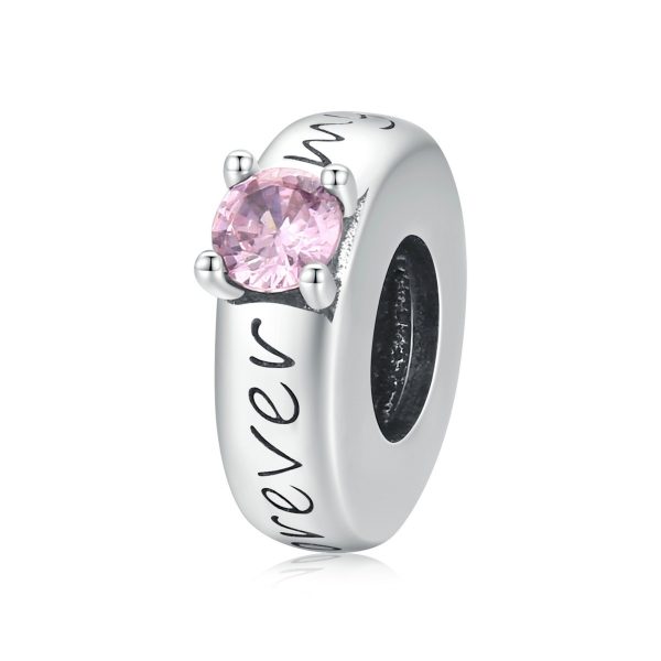 Talisman distantier pink ring din argint 925 cu cristale