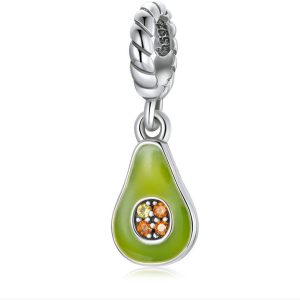 Talisman pandantiv cu avocado din argint 925 cu cristale