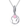 Talisman pandantiv din argint 925 cat and pink heart
