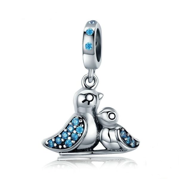 Talisman pandantiv din argint 925 cu cristale cute bird