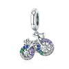 Talisman pandantiv din argint 925 cu zirconiu love bike