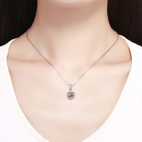 Talisman pandantiv din argint 925 red heart