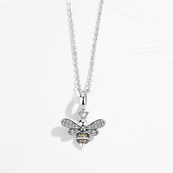 Talisman pandantiv din argint cu cristale zironiu cute bee