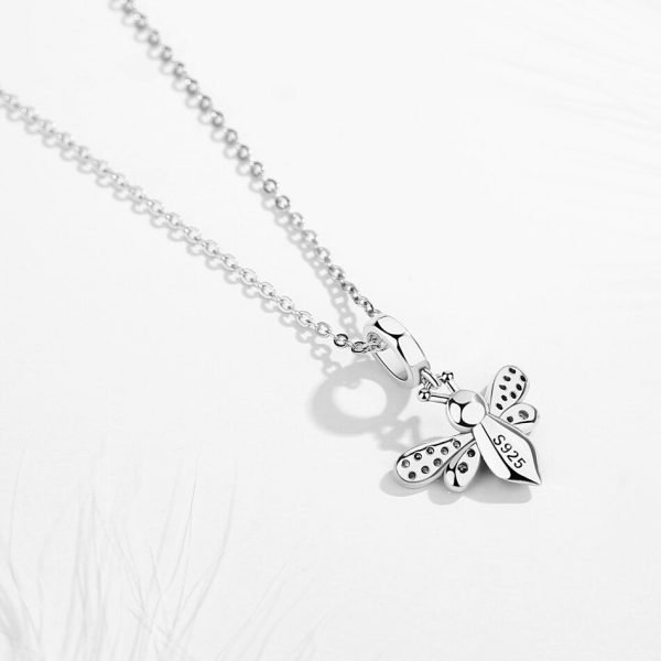 Talisman pandantiv din argint cu cristale zironiu cute bee