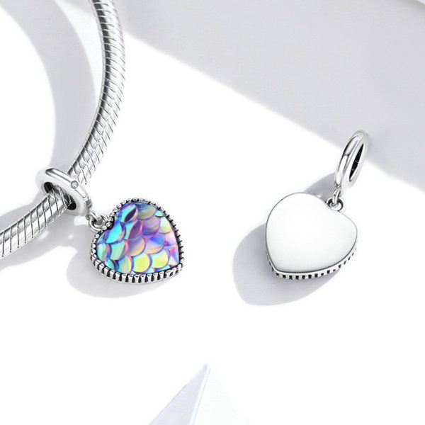Talisman pandantiv mermaid heart din argint 925