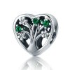 Talisman pomul vietii din argint 925 cu cristale verzi