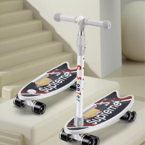 Trotineta 2 in 1, transformabila in skateboard, greutate maxima 75 kg, SK10 - Alb