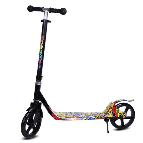 Trotineta aluminiu, pentru copii si adulti, A5 - multicolor print