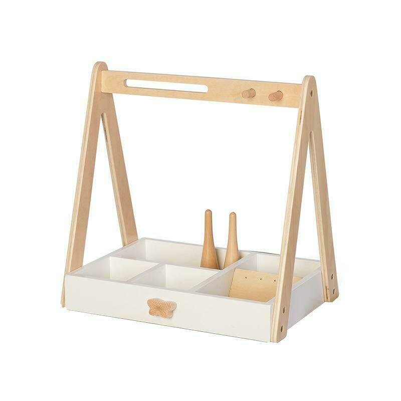 byAstrup - Set de joaca Dulapiorul cosmetic al fetitelor, din lemn, cu raft organizat