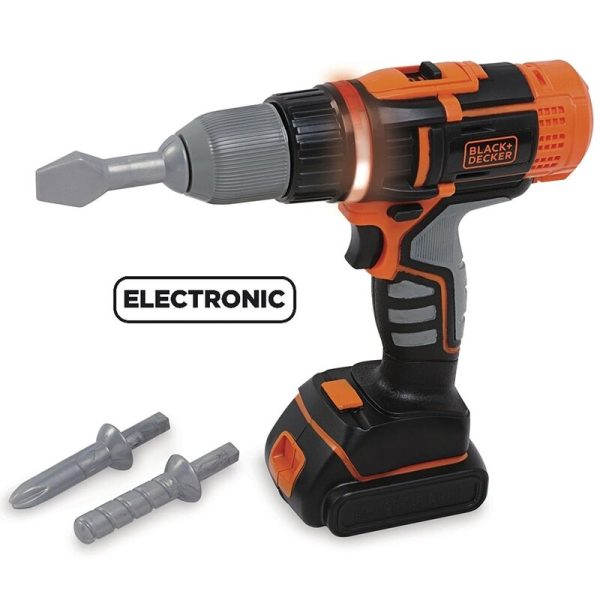 Smoby - Unealta Bormasina electronica Black & Decker, Cu accesorii