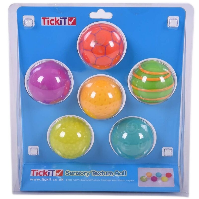 TickiT - Set Mingi senzoriale texturate 6 buc, Multicolor