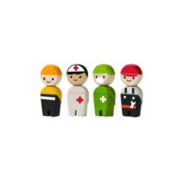 Plan Toys - Papusi din lemn Multicolor