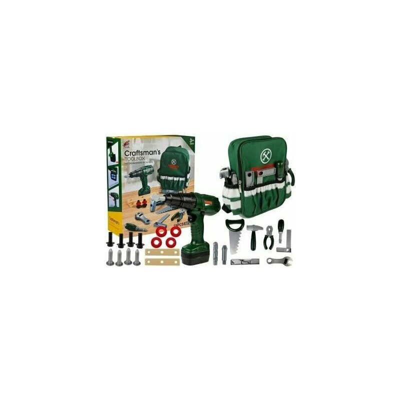 Leantoys - Set scule de joaca pentru copii, cu rucsac verde special, , 4848