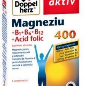 Doppelherz Aktiv Magneziu 400 + B1 + B6 + B12 + acid folic - 30 comprimate (+10 comprimate bonus)