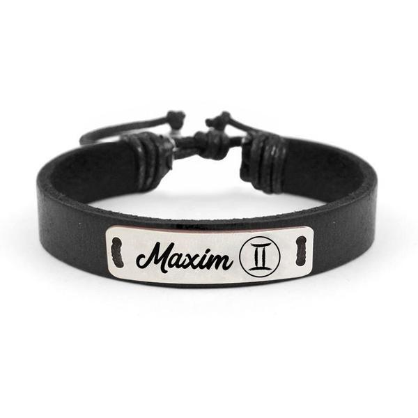 bratara-din-piele-cu-tablita-din-argint-925-personalizata-cu-nume-zodia-gemeni-1.jpg Bratara din piele cu tablita din argint 925 personalizata cu nume - Zodia Gemeni