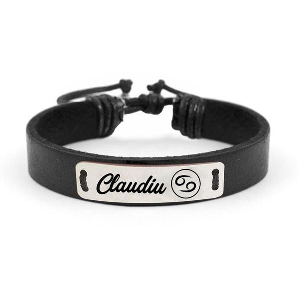 bratara-din-piele-cu-tablita-din-argint-925-personalizata-cu-nume-zodia-rac-1.jpg Bratara din piele cu tablita din argint 925 personalizata cu nume - Zodia Rac