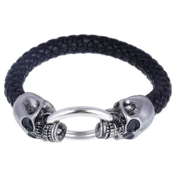 bratara-piele-impletita-skull-culoare-neagra-21-cm-1.jpg Bratara Piele impletita, Skull, culoare neagra, 21 cm