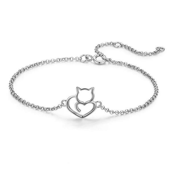 bratara-reglabila-din-argint-925-cat-and-heart-1.jpg Bratara reglabila din argint 925 Cat And Heart