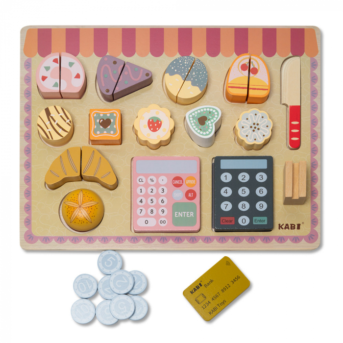 Mini Patiserie din Lemn -18 piese Montessori