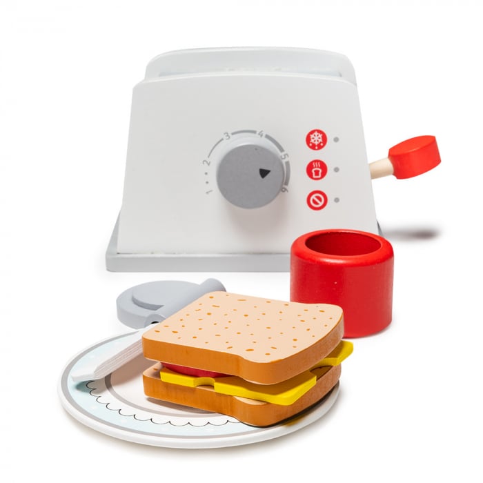 Toaster din lemn cu accesorii Montessori
