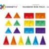 24-Rainbow-Mini-Pack-Contents-100x100-1.jpg Set de constructie magnetic, Connetix Magnetic Tiles, Rainbow Mini Pack 24 piese