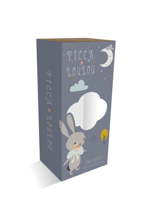 Picca Loulou ? Iepure alb in cutie cadou-18 cm