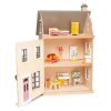 Casuta urbana de papusi, din lemn premium Foxtail Villa - include 12 componente de mobila, din lemn premium - Tender Leaf Toys