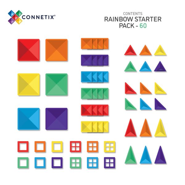 CT_Box_Contents_Rainbow_Starter_60-scaled-1.jpg Set de constructie magnetic, Connetix, Rainbow Starter Pack 60 pc