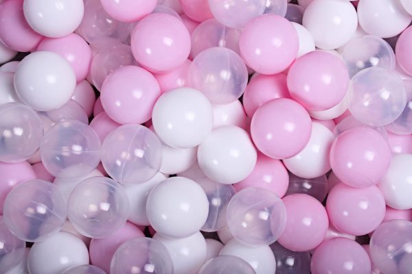 Meowbaby ? Piscina rotunda 90?40 cm cu 300 mingi pentru copii ? Light Pink